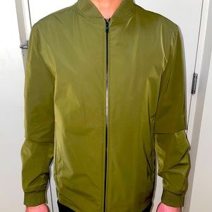 THEORY Green Nylon Bomber Jacket